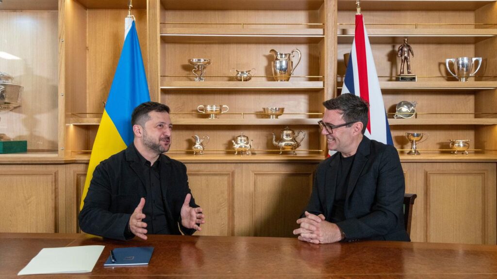 President ​Volodymyr Zelenskiy is the first foreign leader to meet Prime Minister Andy Burnham.

