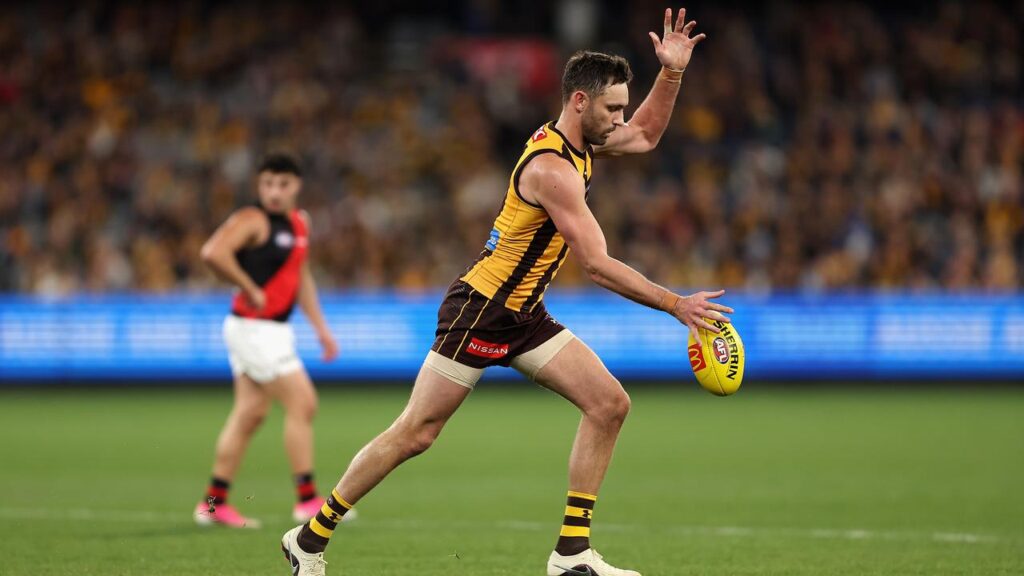 Unassuming Hawks veteran Jack Gunston brought up a big milestone amid his seven goals on Saturday. 
