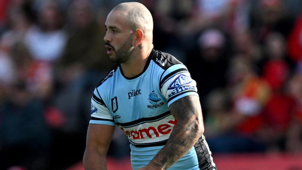 Sharks five-eighth Braydon Trindall has orchestrated a mauling of the Dolphins in Redcliffe.
