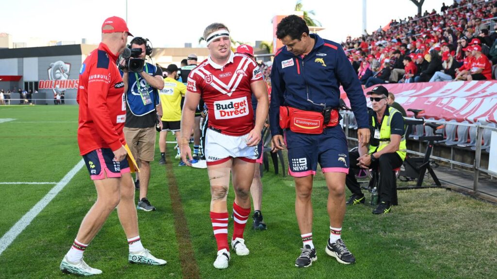 Dolphins utility Max Plath sustained an ankle injury against Cronulla.
