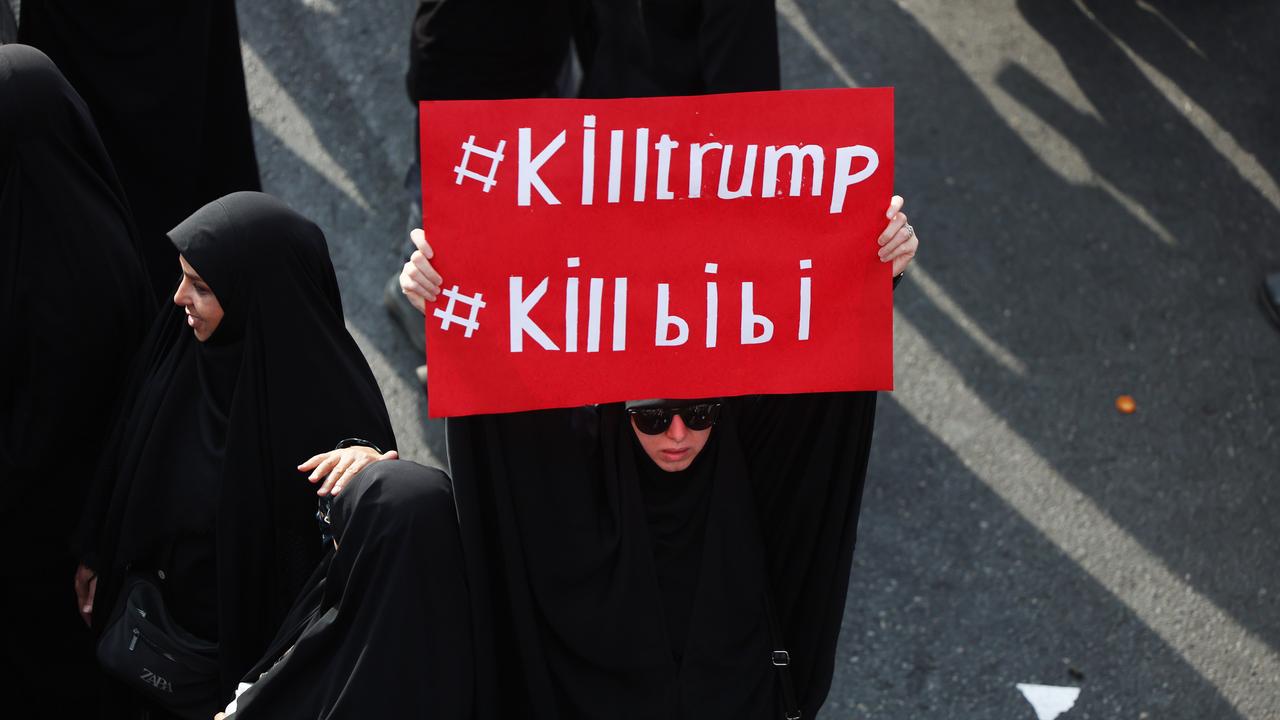 Sign calling for the death of Donald Trump and Benjamin Netanyahu