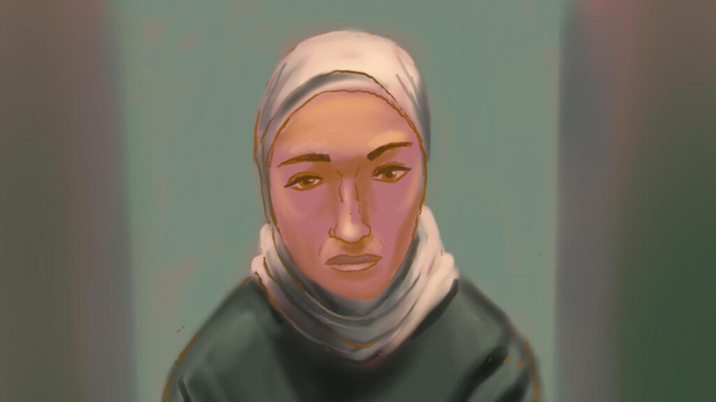 Janai Safar, depicted in a court sketch, has been held in custody since her return to Australia.
