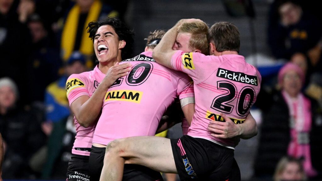 The Panthers have celebrated Tom Jenkins and another NRL win by beating Parramatta.

