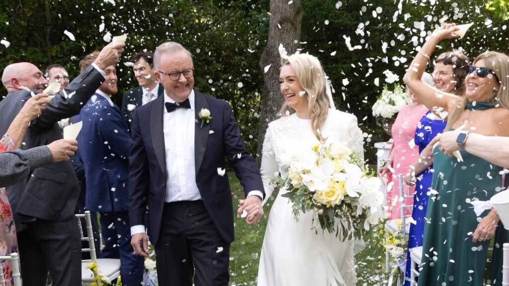 Anthony Albanese and Jodie Haydon were among some 120,000 Australian couples who married in 2025.
