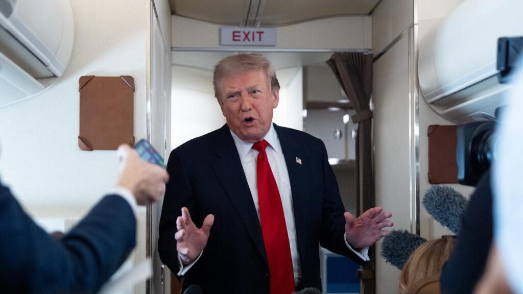 US President Donald Trump has told reporters “there’s a good chance that something could happen”.
