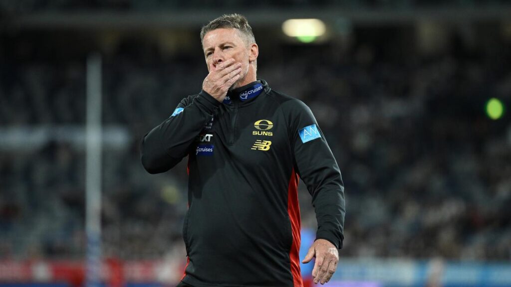 Damien Hardwick has apologised to his Gold Coast players for his ‘overly emotional’ comments.
