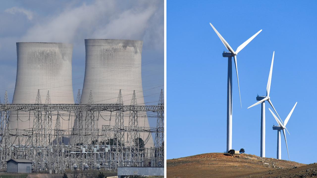 Power station and wind turbines (file image)