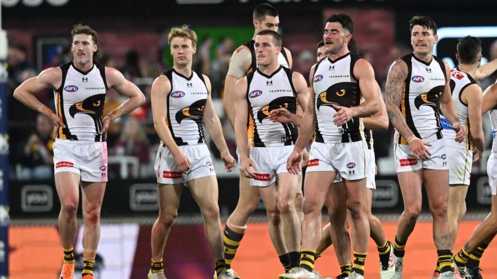 Hawthorn Hawks players were left to reflect on a  67-point drubbing at the hands of Brisbane
