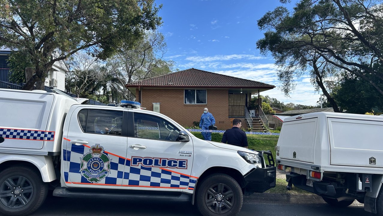 Crime scene at a home in Slacks Creek, Qld, after a woman's death