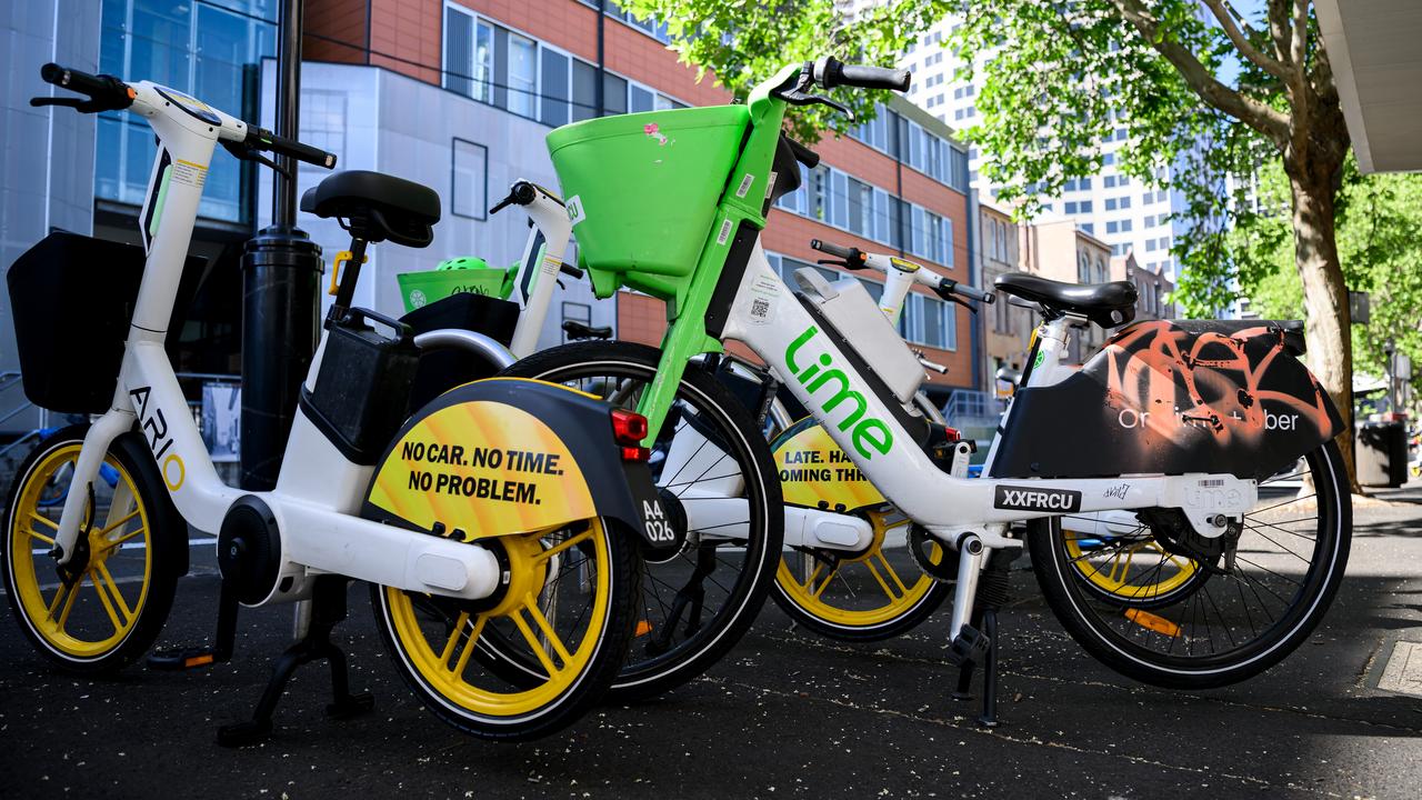 E-bikes on a footpath in Sydney (file image)