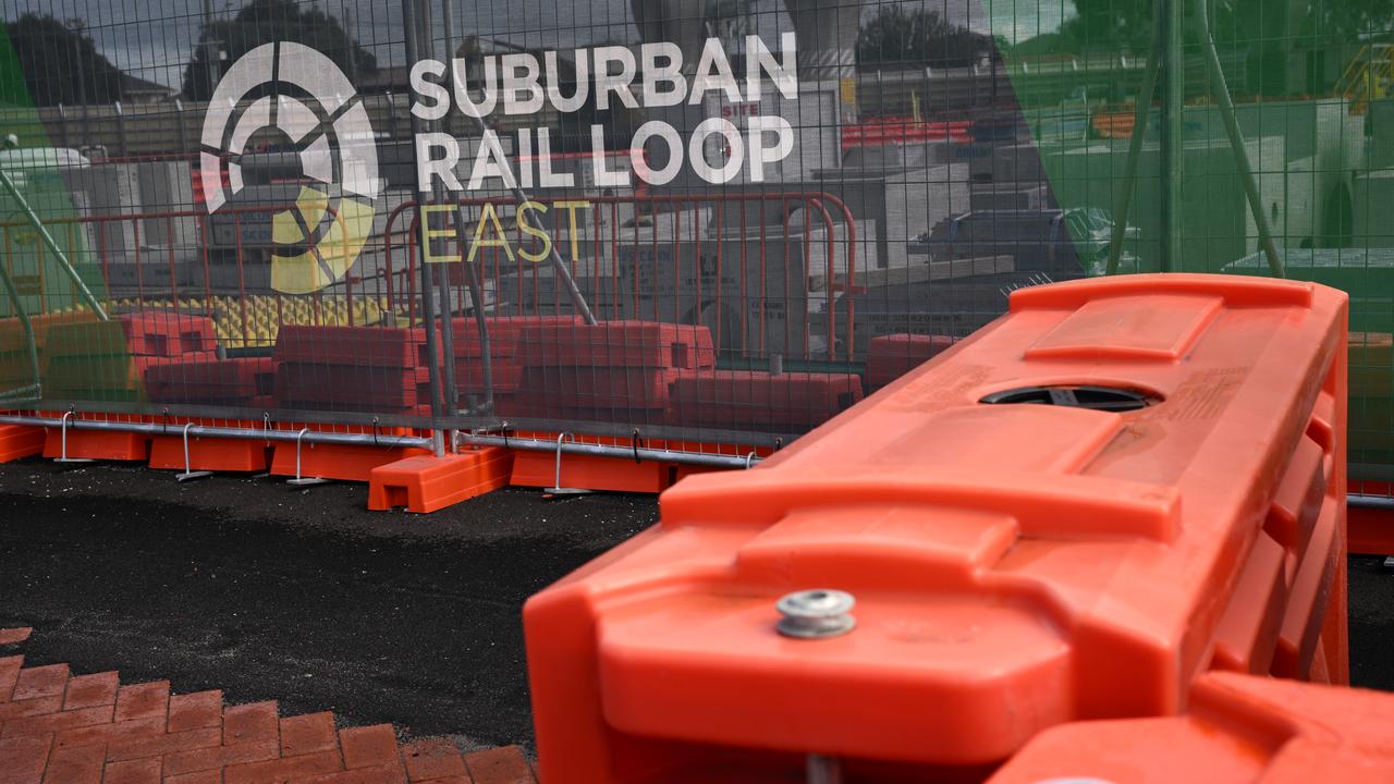 Construction work for the Clayton Suburban Rail Loop