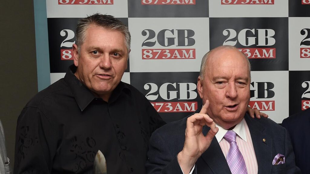 Ray Hadley and Alan Jones were long-time rivals on talkback station 2GB before Jones’s retirement.
