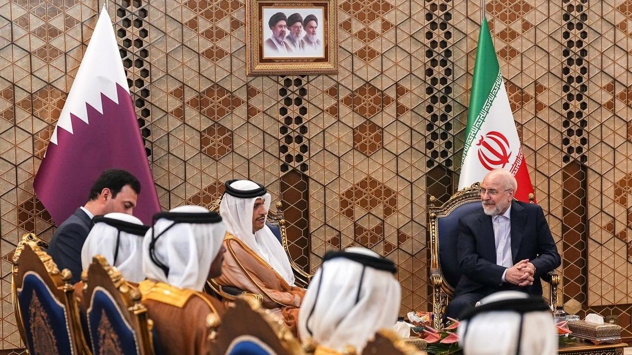 Mohammed bin Abdulrahman al-Thani and Mohammad Bagher Ghalibaf