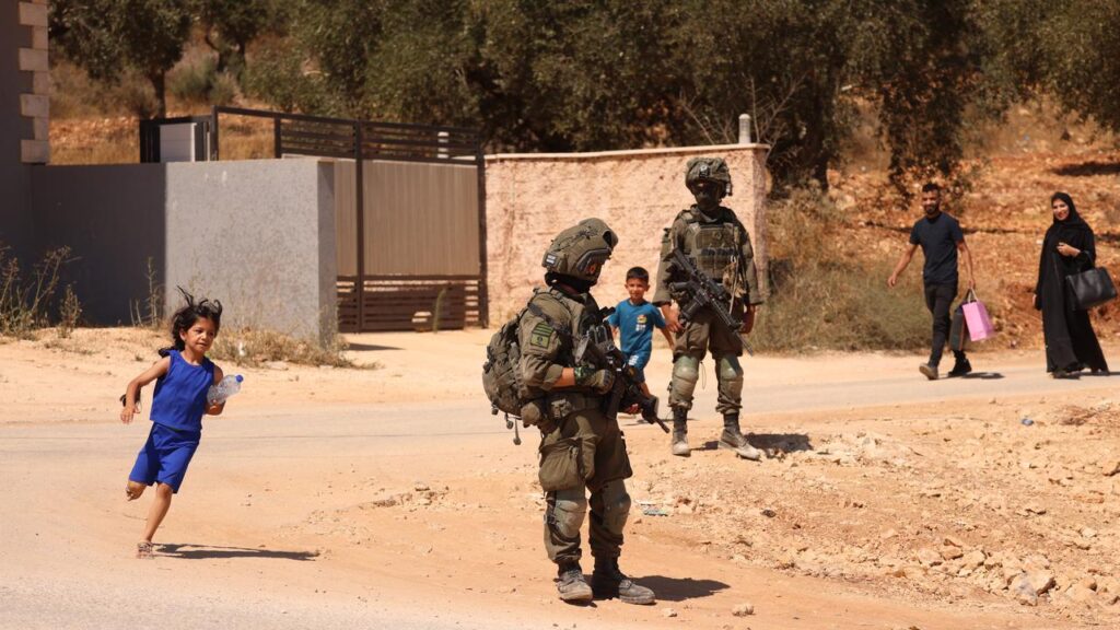 Israeli soldiers entered Qusra following days of a settler siege on Palestinian homes.
