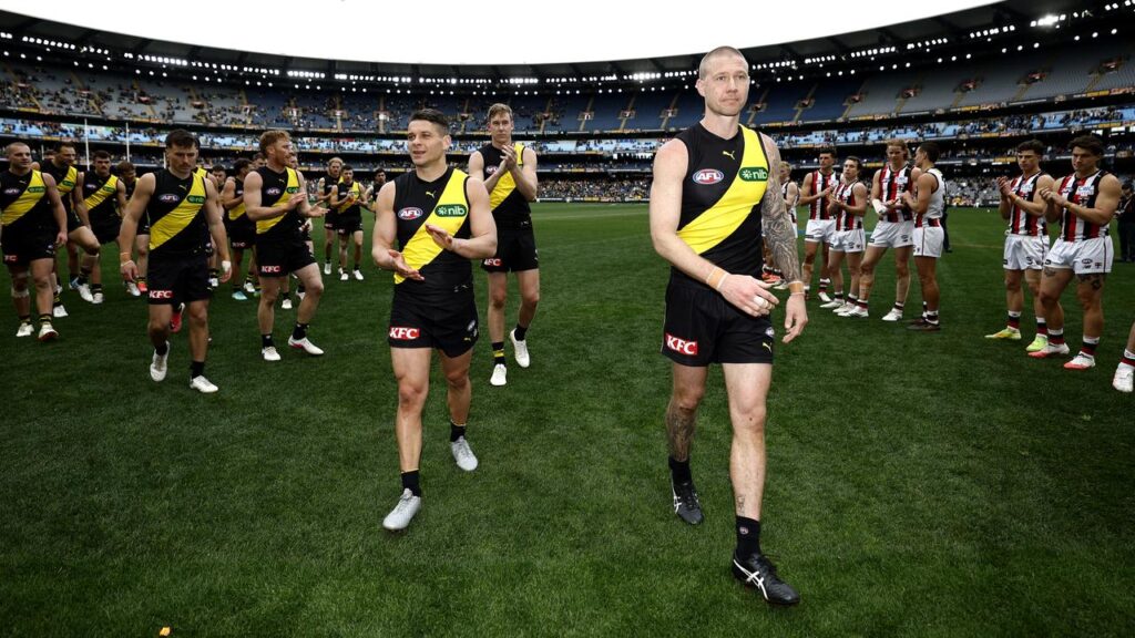 Richmond stalwarts Dion Prestia and Nathan Broad left the MCG without a farewell win on Saturday. 
