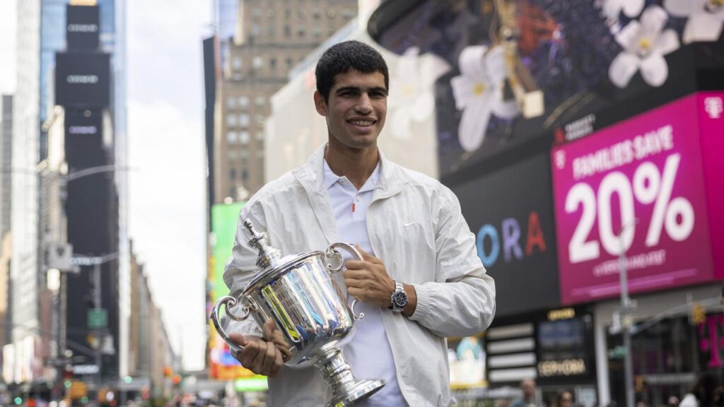 Carlos Alcaraz, who first won a grand slam at the US Open in 2022, is back to play after injury.
