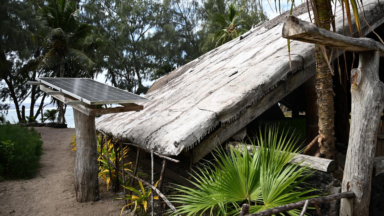 A solar panel used to power the Nakamal in Vanuatu