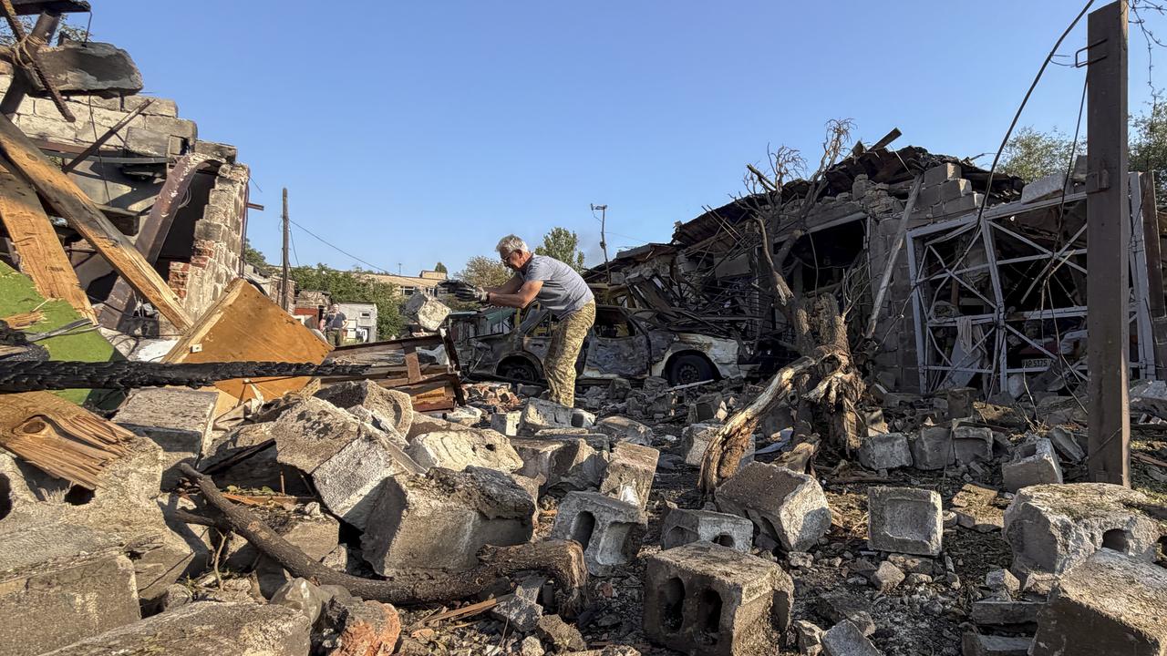 Site of a Russian attack in Zaporizhzhia, Ukraine