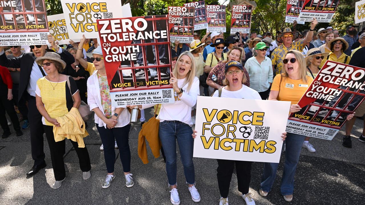 People at crime protest
