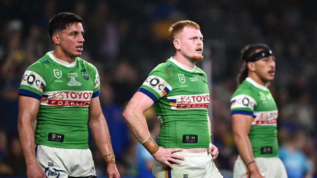 Corey Horsburgh (centre) has been left out of Canberra’s line-up for their clash with Cronulla.
