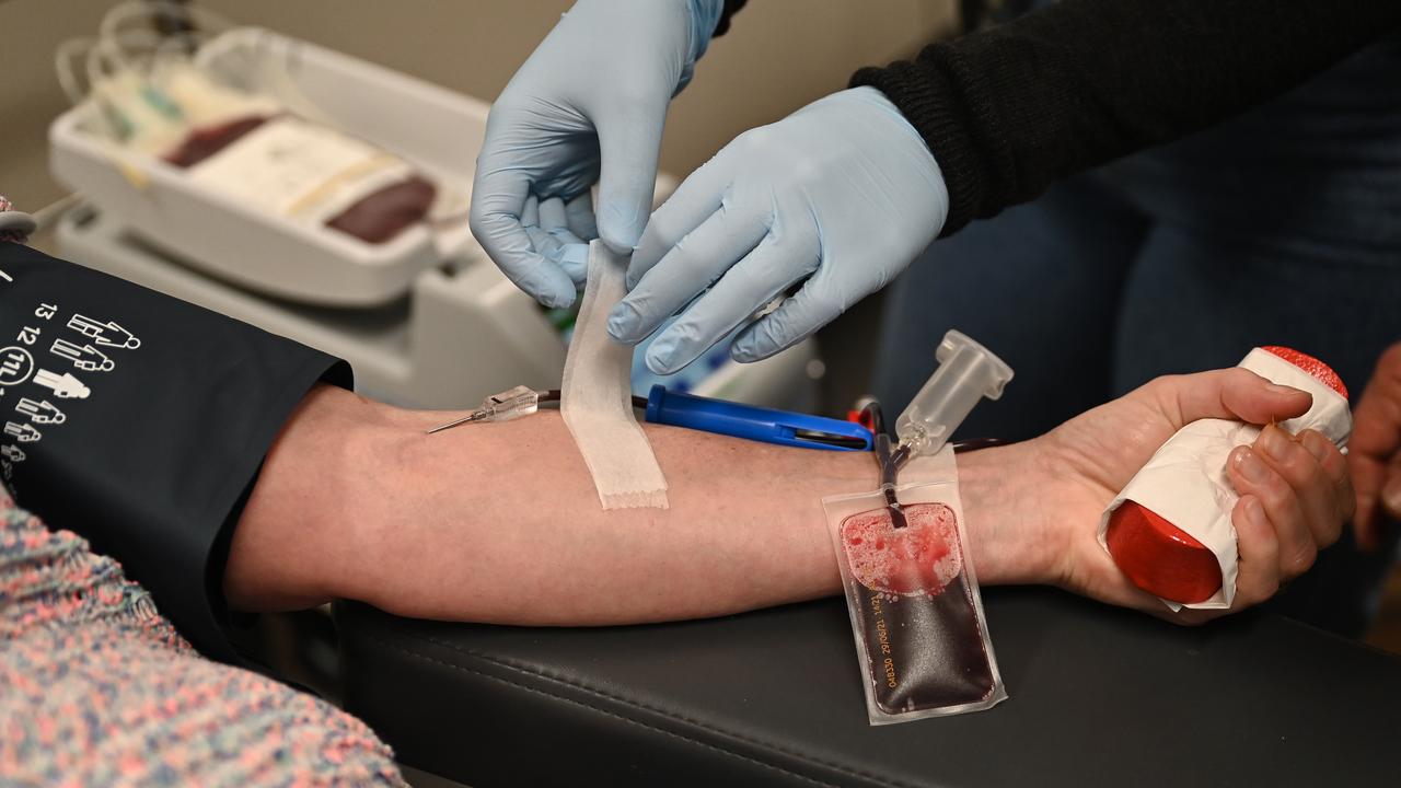 A person donates blood (file image)