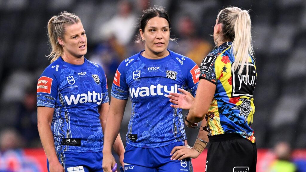 Canterbury’s Tamika Jones (c) is one of two players facing two-match bans at the NRLW judiciary.
