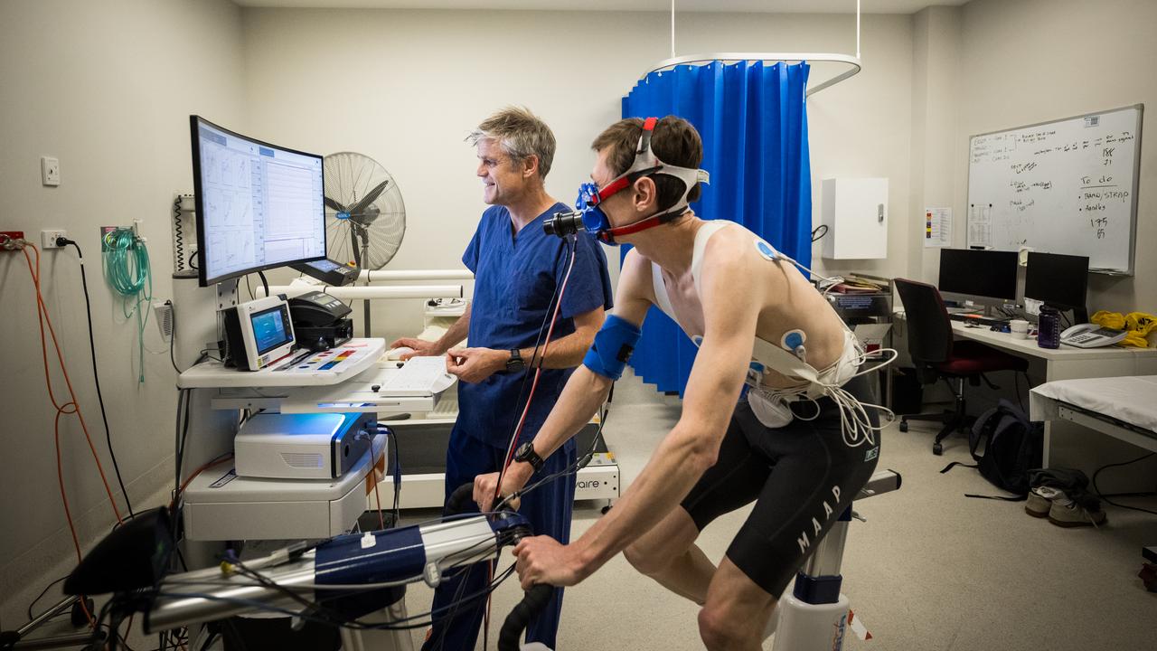 Professor André La Gerche performs a cardiopulmonary exercise test.