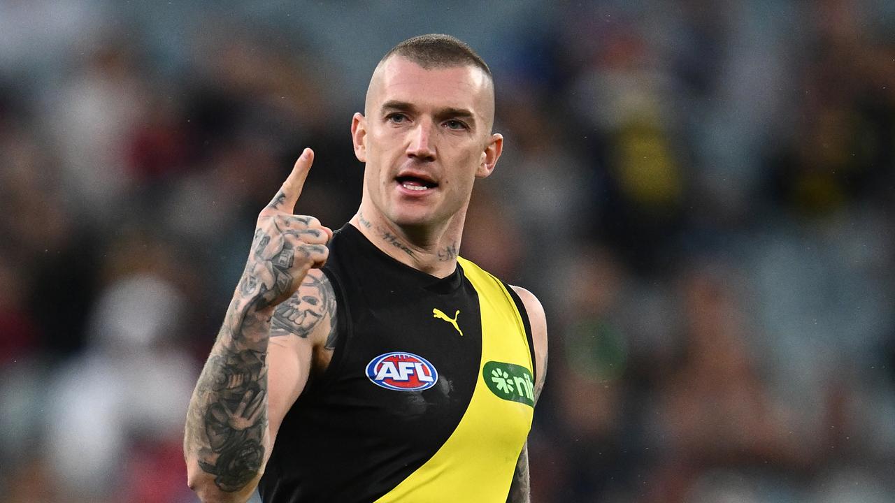 Dustin Martin celebrates