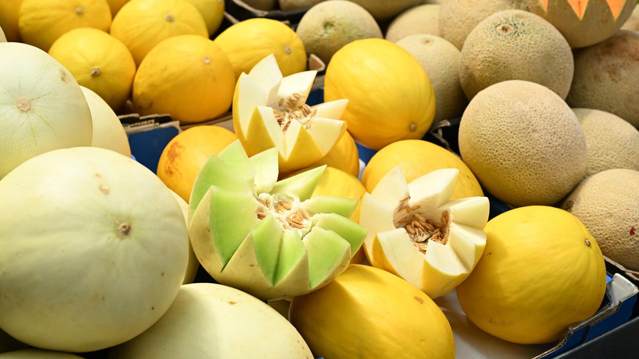 Melons for sale at a fruit market (file image)