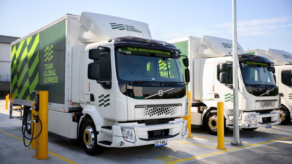 Companies already investing in electric trucks include Team Global Express, Linfox and Woolworths.
