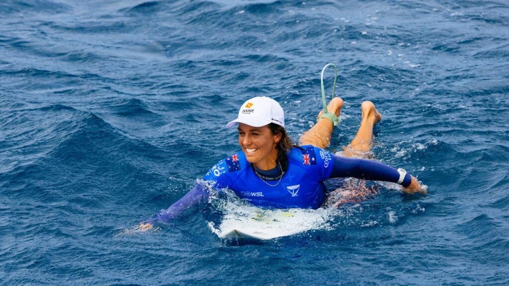 Sally Fitzgibbons (pic) triumphed over Steph Gilmore and immediately dedicated the win to Mark Lane.
