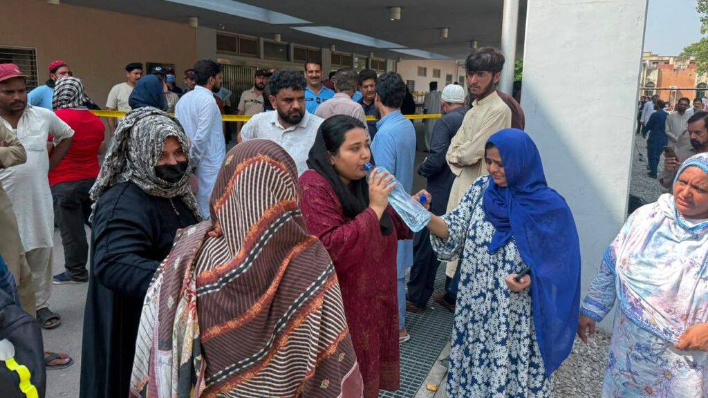 “I have lost my child”: relatives gathered outside the hospital after a deadly fire in the nursery.

