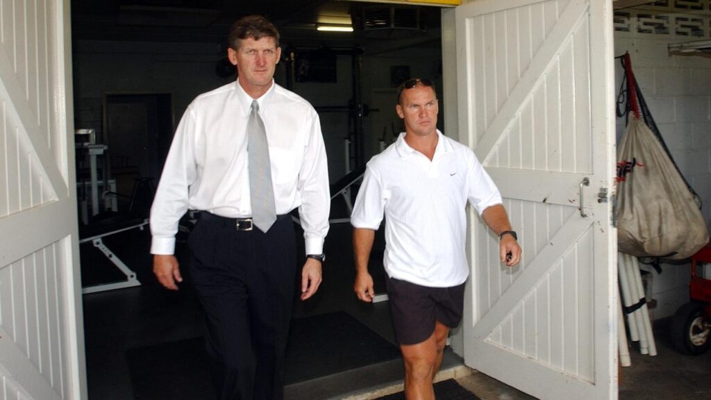 Former Brisbane chief Shane Edwards (left) has died after a battle with motor neurone disease.
