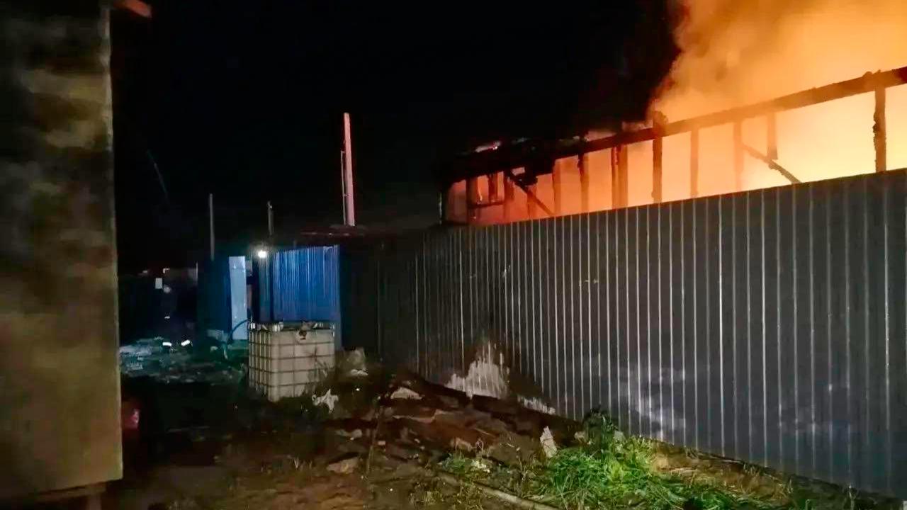 A building site after a Ukrainian drone attack on the Moscow region