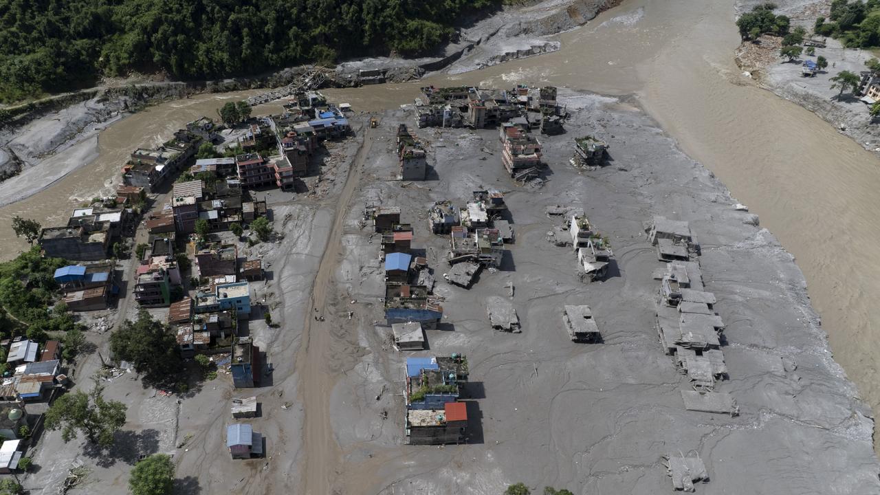 Damaged homes in Nuwakot district