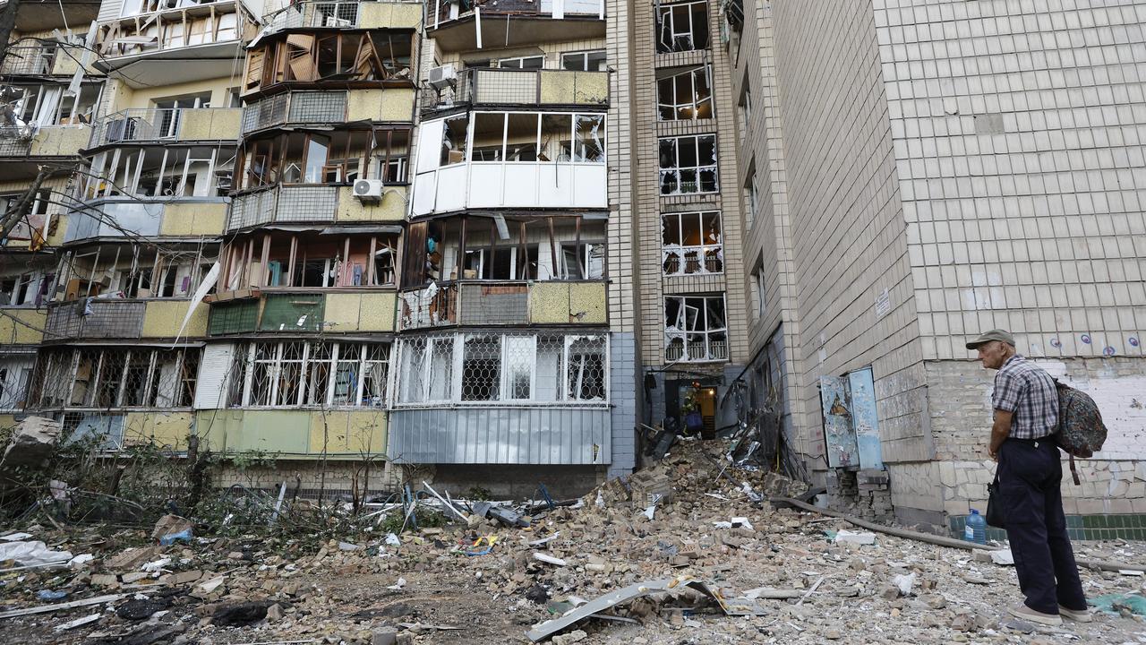 Aftermath of Russian shelling in Kyiv