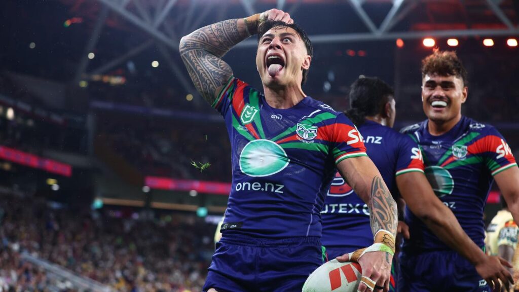 Charnze Nicoll-Klokstad was one of the try-scorers in the Warriors’ big win over the Broncos. 
