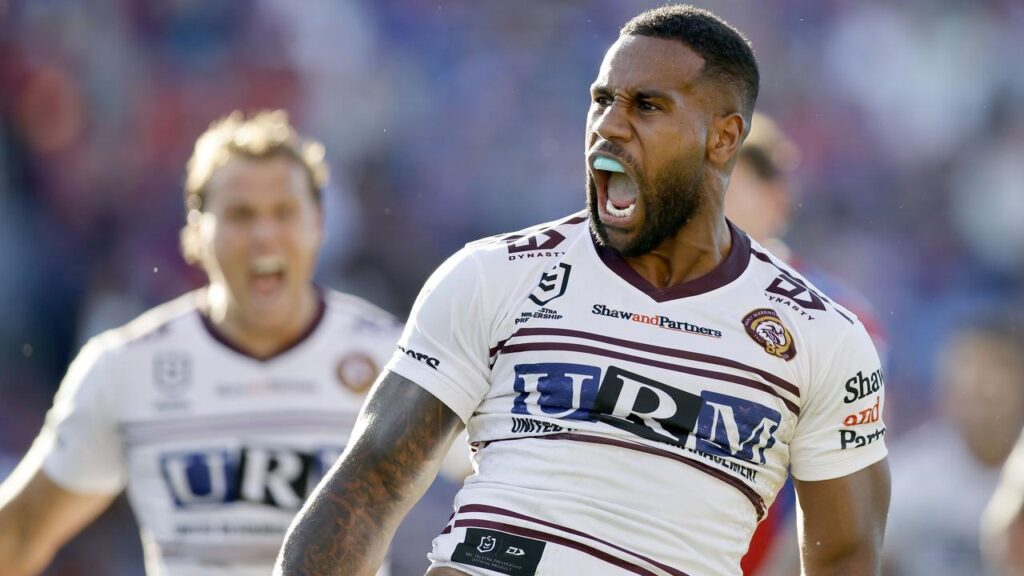 Manly have scored 28 unanswered points to storm home and beat the Knights in Newcastle.

