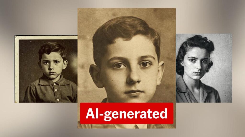 AI-generated images of Australian Holocaust survivors are being posted by overseas Facebook pages.
