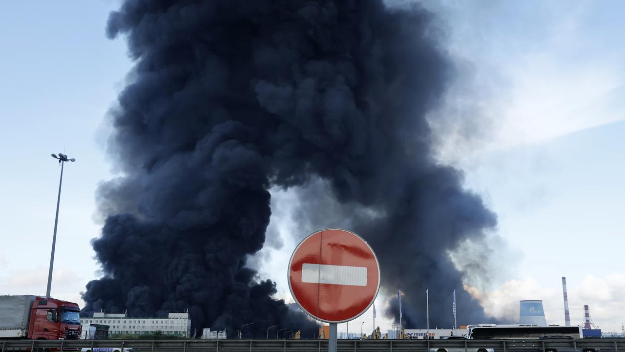 A fire at warehouses of Wildberries near St Petersburg, Russia