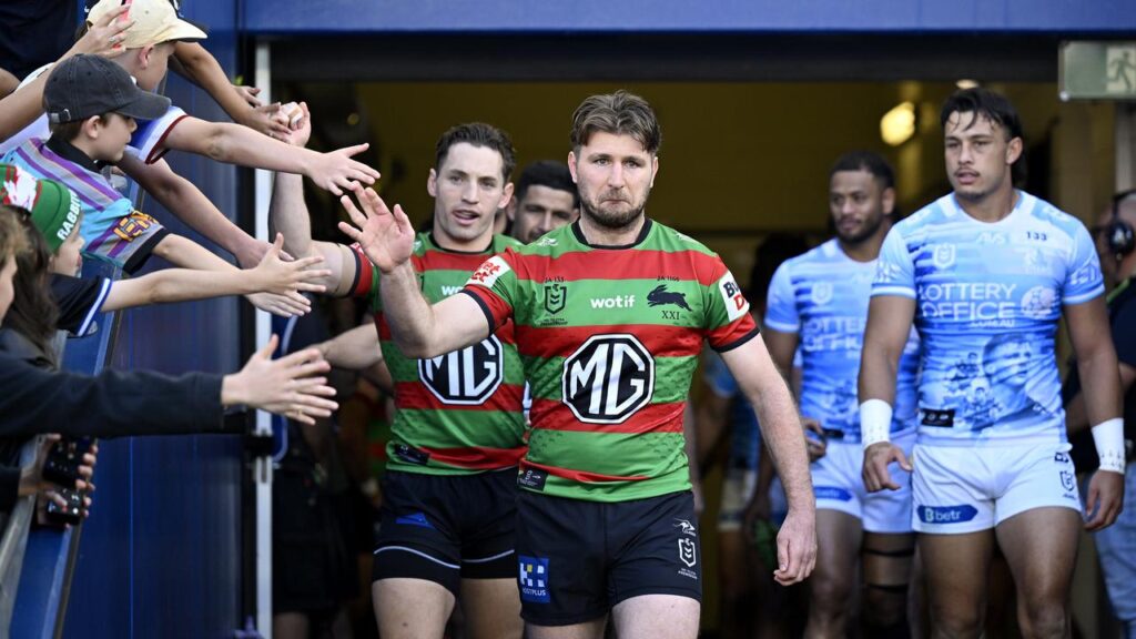 Jai Arrow led South Sydney out against Gold Coast for his 99th game for the Rabbitohs.
