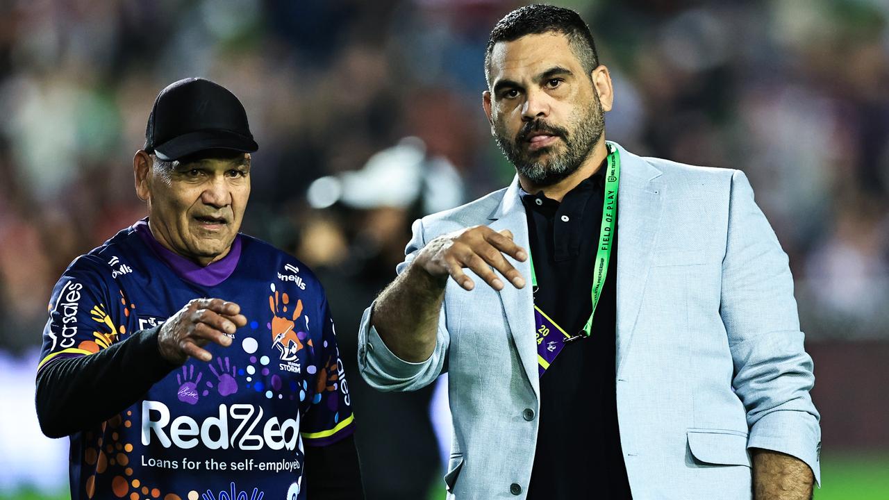 Tony Mundine with NRL great Greg Inglis in 2024.