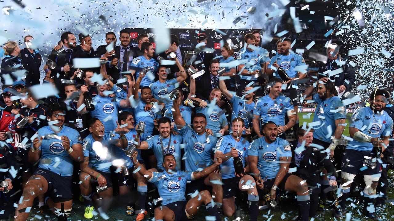 Celebrating NSW Waratahs.