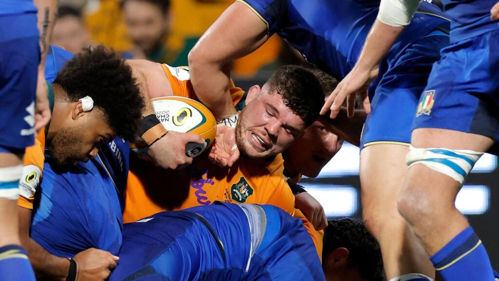 The Wallabies want to see how well Carlo Tizzano (pictured) can play alongside Fraser McReight.
