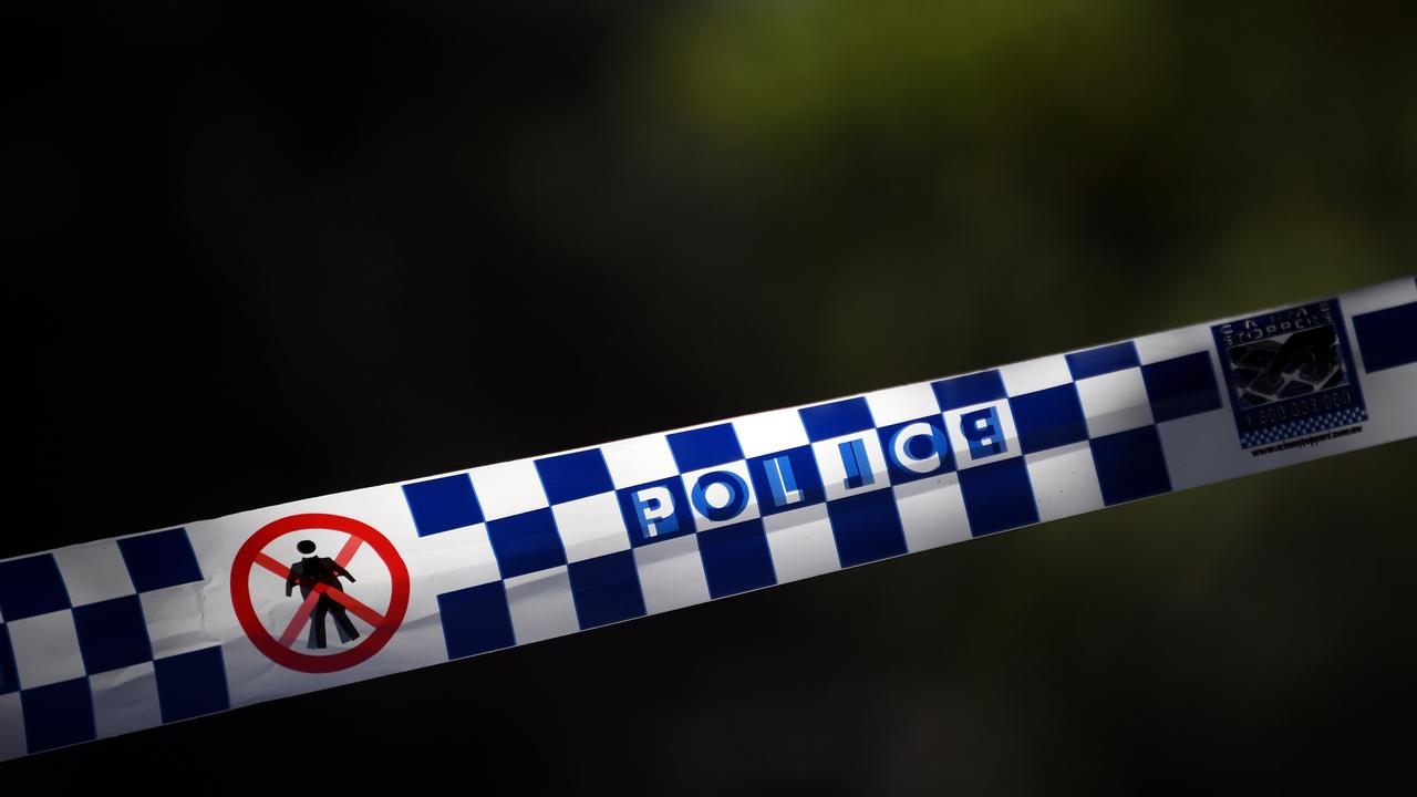Police tape at a crime scene