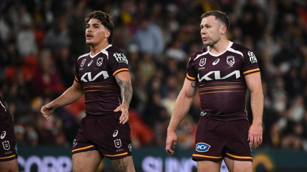 Brisbane veteran Billy Walters (right) says Reece Walsh (left) has been let down this season.
