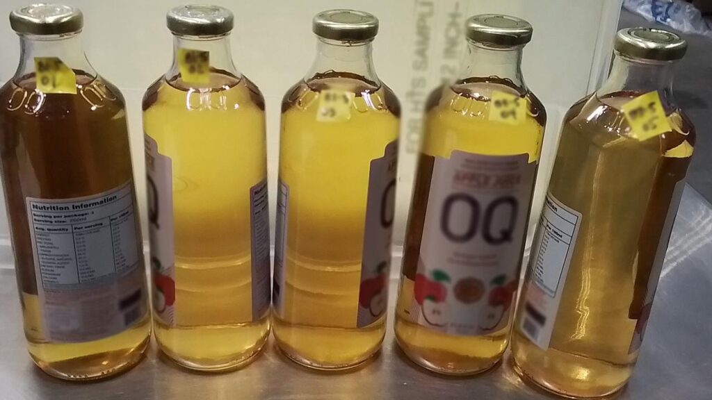 Hundreds of fruit juice bottles were used to conceal meth weighing 300kg.
