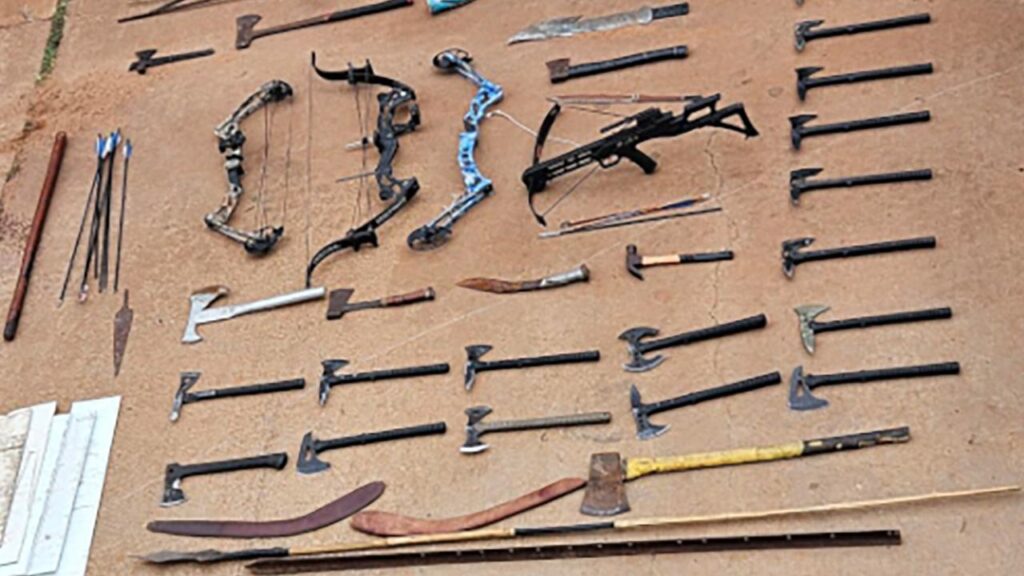 Police seized a range of weapons in the remote community of Wadeye earlier in 2026.
