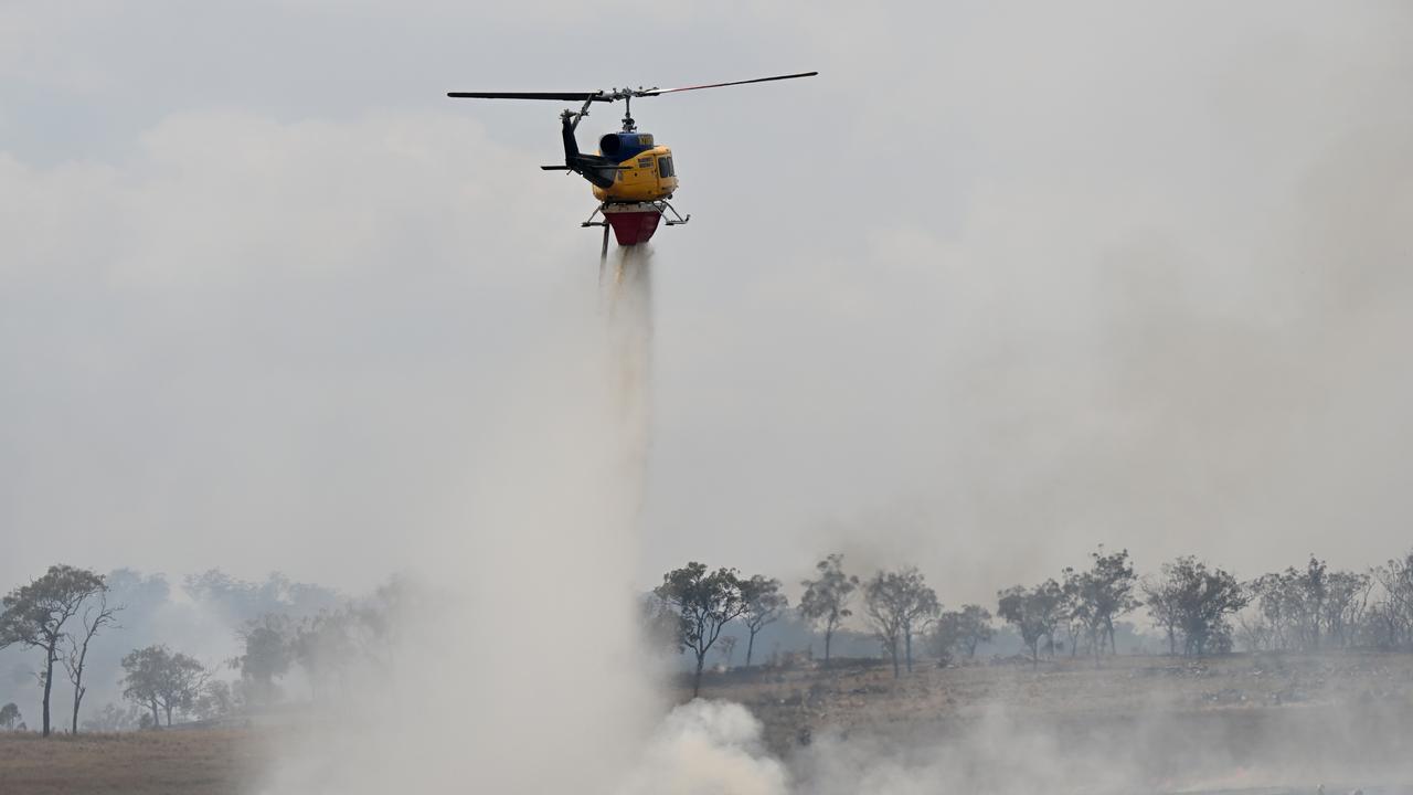 A water-bombing helicopter