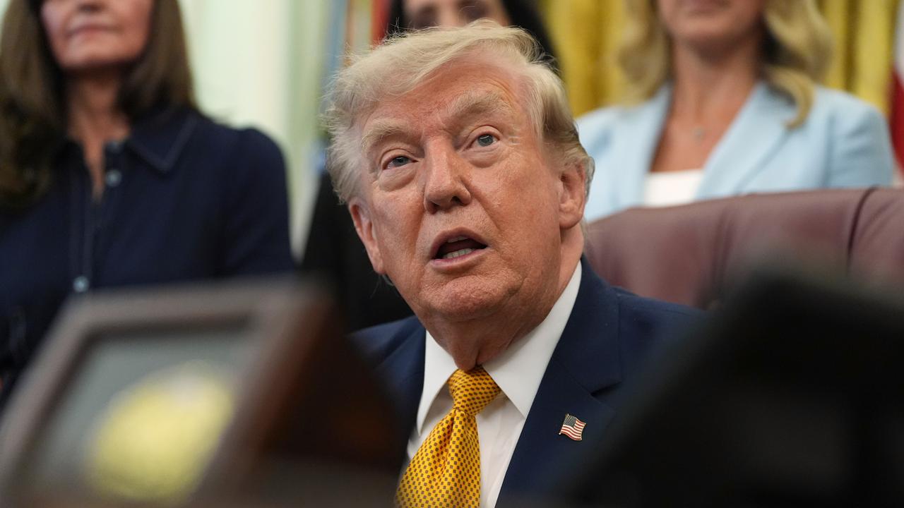 Donald Trump speaks in the Oval Office of the White House